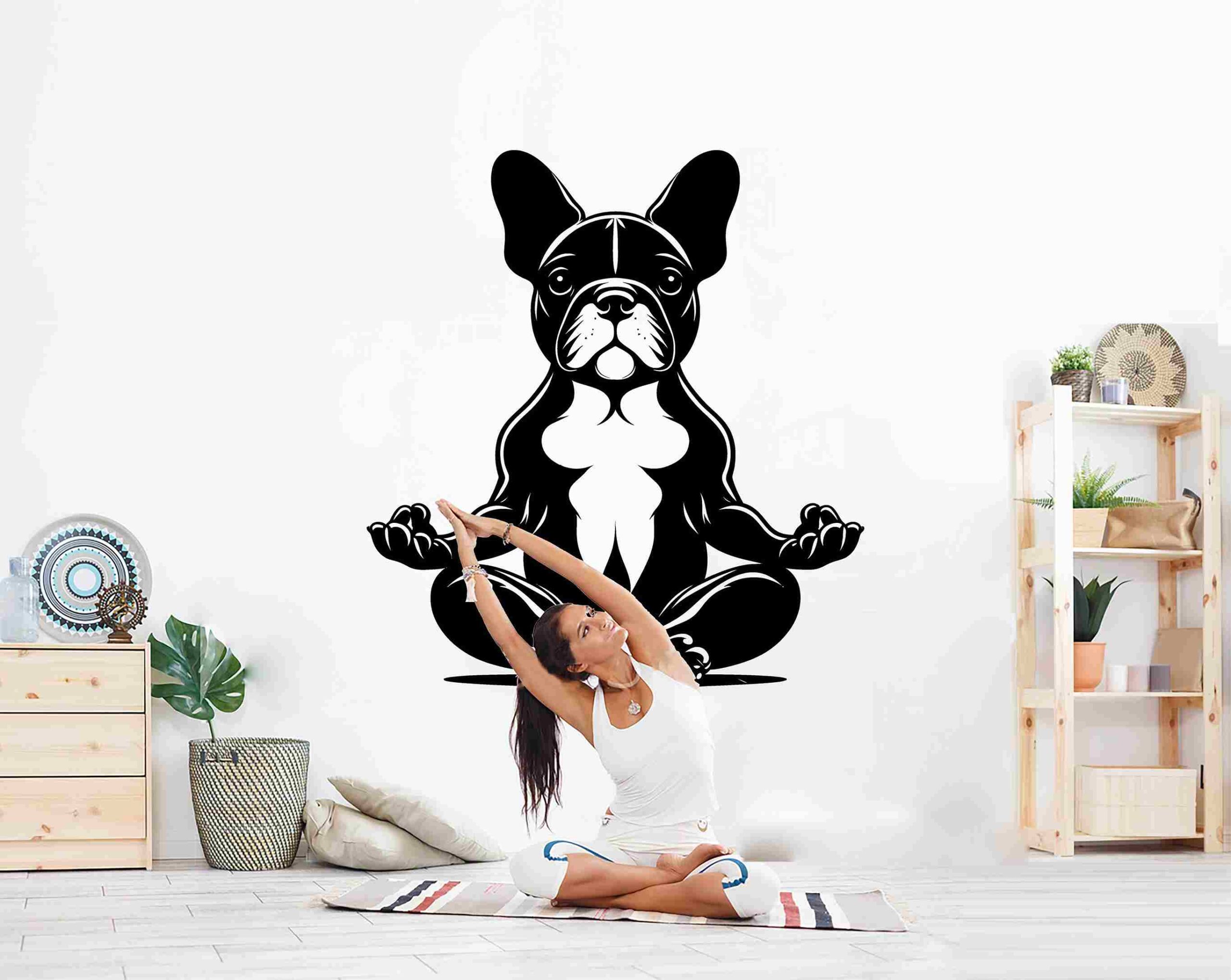 YWHWXB Meditating French Bulldog Figurine Zen Yoga Dog Buddha Statue: A Symbol of Peace, Balance, and Serenity